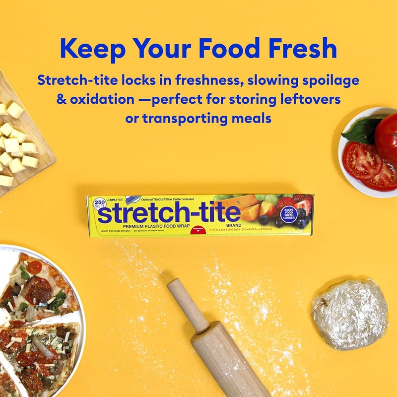 STRETCH-TITE Premium Plastic Food Wrap, 500 Sq. Ft., 516.12-Ft. x 11.5/8-Inch - Image 4